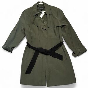 Banana Republic Women's Size XL Army Green Trench Coat.